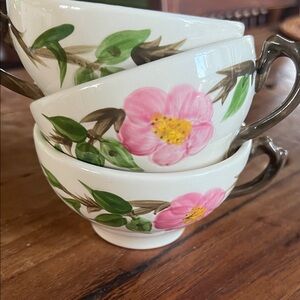 🌹Franciscan Desert Rose Teacups coffee Vintage set of 3 USA EUC no chips